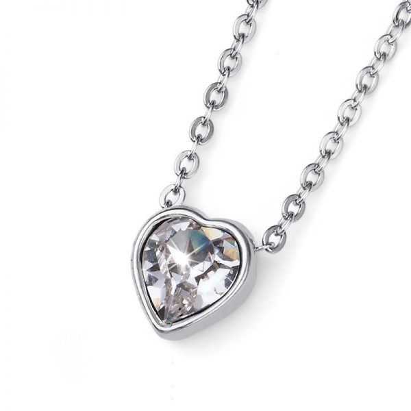 Colgante Luv rodio cristal