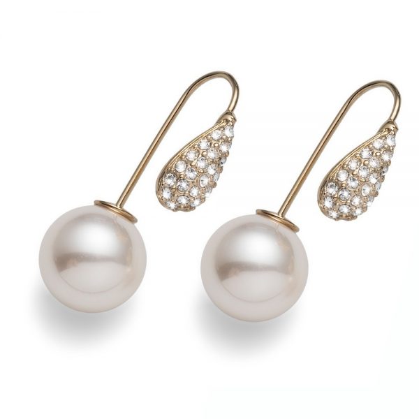 Pendientes Dual dorado cristal