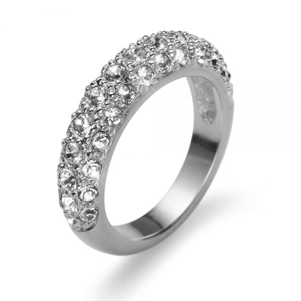 Anillo Classic rodio cristal