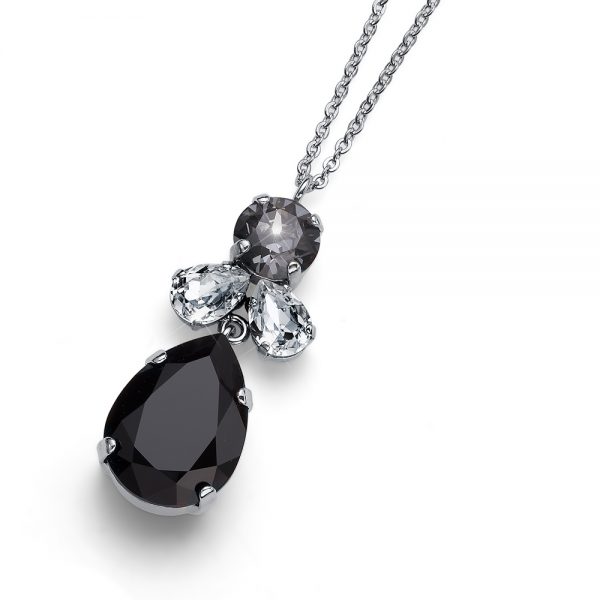 Colgante Jazzy simple rodio negro