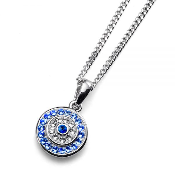 Colgante Eye 925AG rodio blu