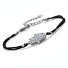 Pulsera Fabric Hand 925AG rodio cristal - Imagen 2